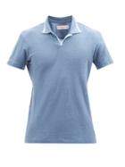 Orlebar Brown - Felix Linen-piqu Polo Shirt - Mens - Blue