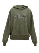 Matchesfashion.com Amiri - Logo Appliqu Cotton Hooded Sweatshirt - Mens - Green