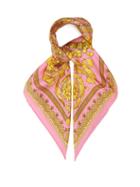 Matchesfashion.com Versace - Baroque-print Silk Scarf - Womens - Pink Gold