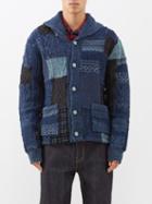 Rrl - Patchwork Wool-blend Cardigan - Mens - Blue Multi