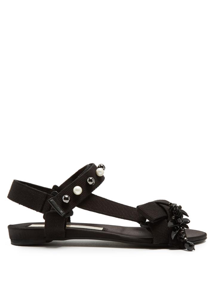 No. 21 Crystal-embellished Canvas Sandals