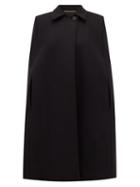 Matchesfashion.com Saint Laurent - Point Collar Wool-twill Cape - Womens - Black