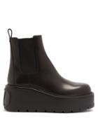 Matchesfashion.com Valentino Garavani - Uniqueform Leather Platform Chelsea Boots - Womens - Black