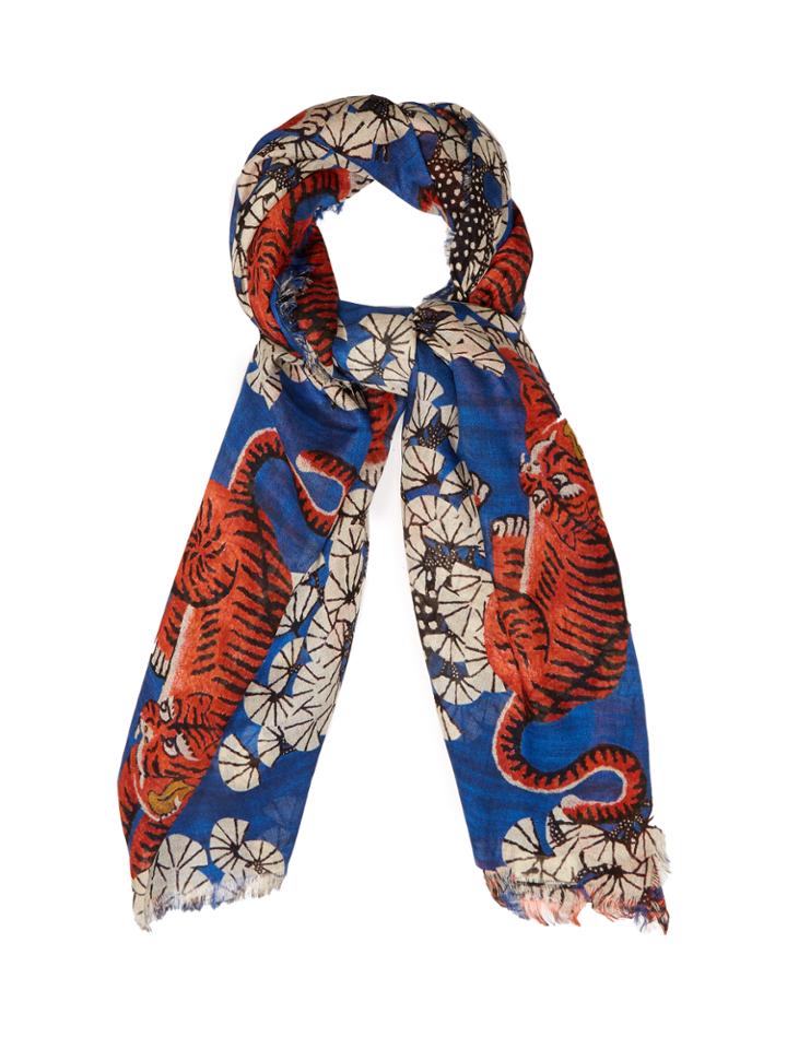 Gucci Tiger-print Scarf