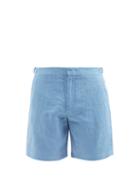 Mens Rtw Orlebar Brown - Norwich Linen Shorts - Mens - Light Blue
