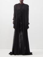 Palmer/harding Palmer//harding - Clarity Drawcord Broderie-anglaise Voile Dress - Womens - Black