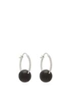 Matchesfashion.com Raphaele Canot - 18kt White Gold & Onyx Hoop Earrings - Womens - Black