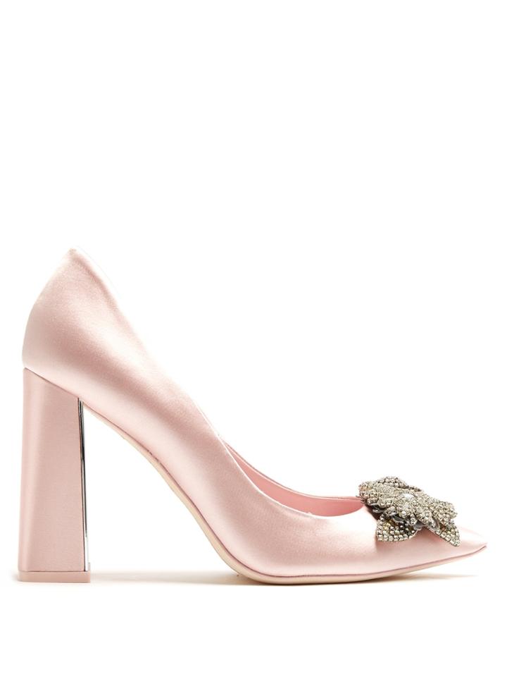 Sophia Webster Lilico Crystal-embellished Satin Pumps