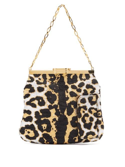 Matchesfashion.com Bienen-davis - 4am Leopard Brocade Clutch - Womens - Leopard