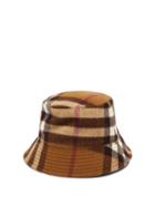 Matchesfashion.com Burberry - Check-jacquard Felted-wool Bucked Hat - Mens - Brown