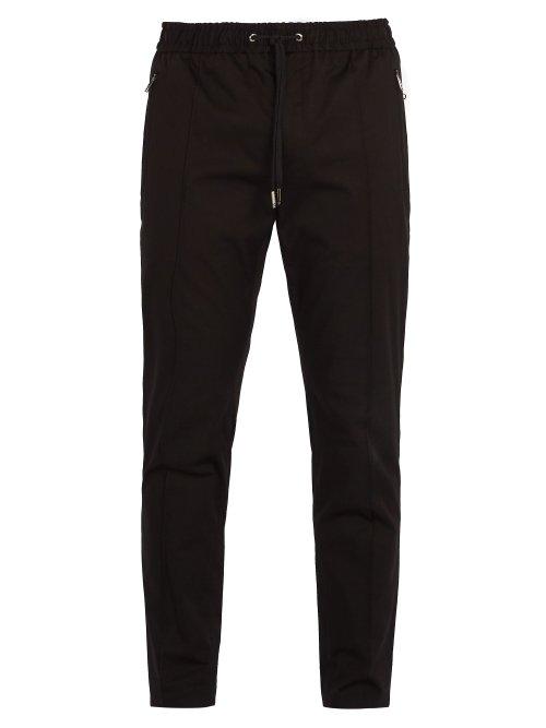 Matchesfashion.com Dolce & Gabbana - Cotton Blend Track Style Trousers - Mens - Black