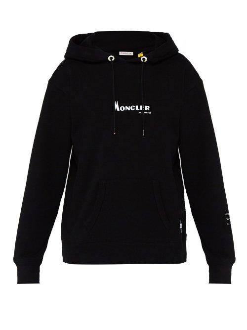 Matchesfashion.com 7 Moncler Fragment - Cotton Hooded Sweatshirt - Mens - Black