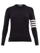 Matchesfashion.com Thom Browne - Milano 4 Bar Wool Sweater - Womens - Navy