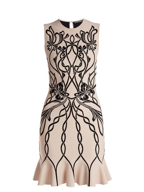 Matchesfashion.com Alexander Mcqueen - Art Nouveau Intarsia Sleeveless Dress - Womens - Pink Multi