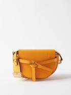 Loewe - Gate Mini Leather Cross-body Bag - Womens - Orange