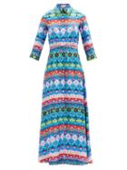 Borgo De Nor - Jaqueline Floral-print Silk Shirt Dress - Womens - Black Multi