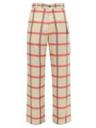 Matchesfashion.com Marni - Checked-voile Cargo Trousers - Mens - Beige Multi