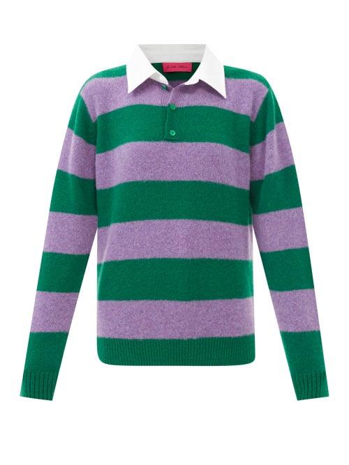 The Elder Statesman - X Mordechai Rubinstein Striped Cashmere Sweater - Womens - Green Stripe