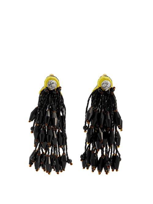 Matchesfashion.com Etro - Bead Embellished Tassel Earrings - Womens - Black