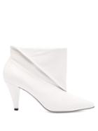 Matchesfashion.com Givenchy - Folded Cuff Leather Ankle Boots - Womens - White