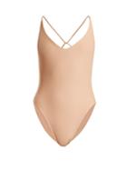 Matchesfashion.com Jade Swim - Links Cross Back Swimsuit - Womens - Light Pink