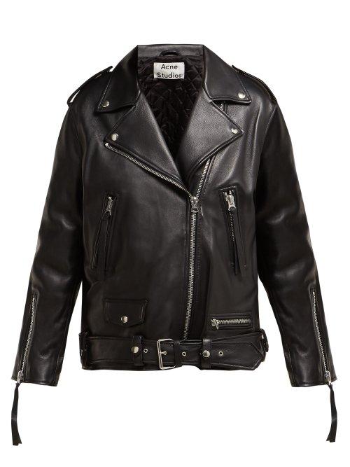 Matchesfashion.com Acne Studios - Myrtle Leather Biker Jacket - Womens - Black