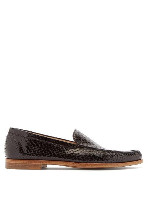 Matchesfashion.com Gabriela Hearst - Renault Elaphe Loafers - Womens - Black