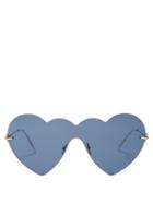 Matchesfashion.com Christopher Kane - Heart Shaped Rimless Sunglasses - Womens - Blue