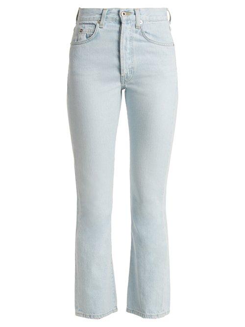 Matchesfashion.com Eve Denim - Jane High Rise Straight Leg Cropped Jeans - Womens - Light Blue