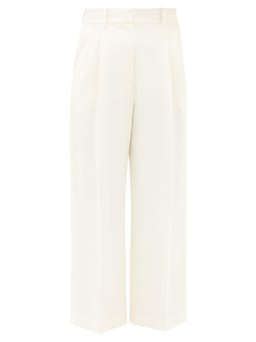 Matchesfashion.com Racil - Robert High-rise Pleated Crepe Trousers - Womens - Cream