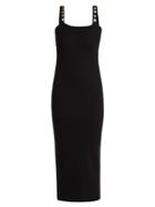 Matchesfashion.com Staud - Rio Shell Trimmed Ribbed Knit Dress - Womens - Black