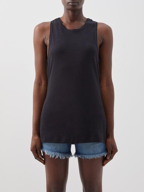 Raey - Ribbed Organic-cotton Jersey Sports Vest - Womens - Black