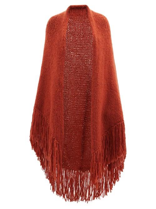 Gabriela Hearst - Lauren Fringed Cashmere Shawl - Womens - Burgundy