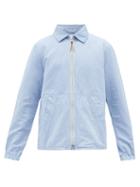 Matchesfashion.com Albam - Linen-blend Harrington Jacket - Mens - Light Blue