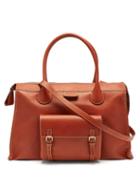 Chlo - Edith Topstitched Leather Weekend Bag - Womens - Brown