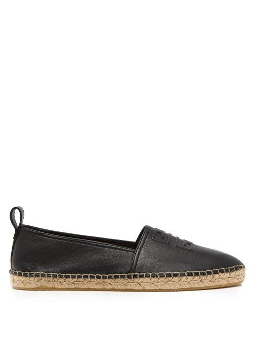 Matchesfashion.com Givenchy - Logo Leather Espadrilles - Mens - Black