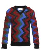 Saint Laurent - Sequinned Chevron-jacquard Sweater - Mens - Multi