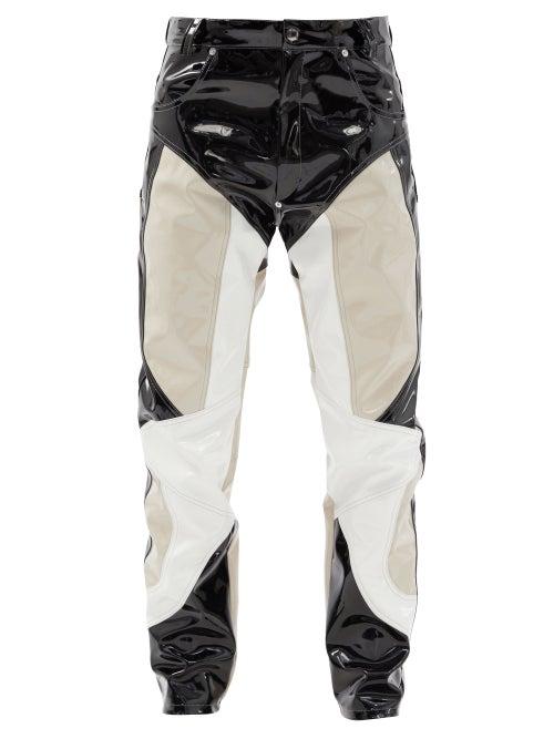 Matchesfashion.com Gmbh - Jun Colour-block Vinyl Trousers - Mens - Black White