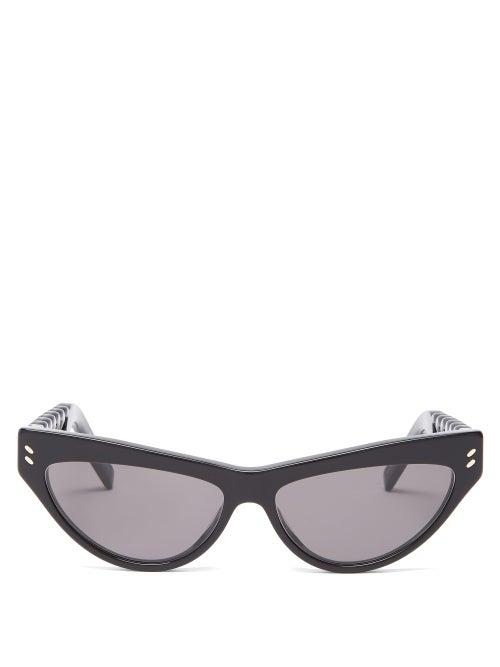 Matchesfashion.com Stella Mccartney - Cat-eye Acetate Sunglasses - Womens - Black Grey