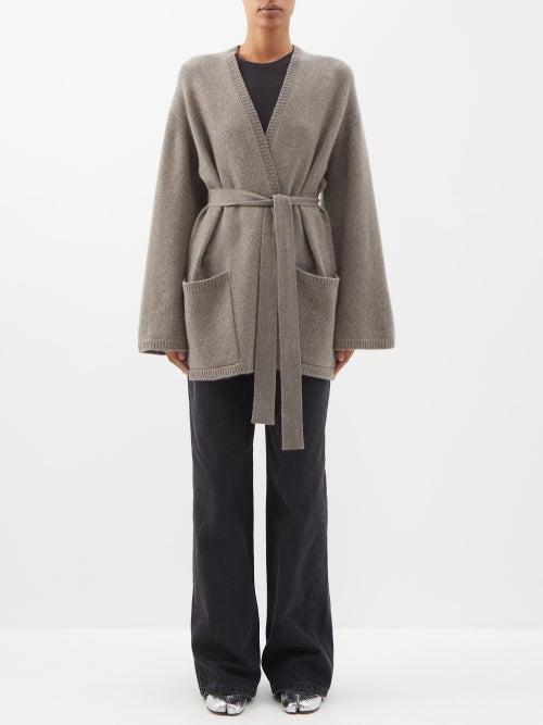 Raey - Responsible-cashmere Patch Pocket Cardigan - Womens - Light Grey