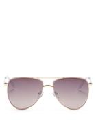 Matchesfashion.com Le Specs - High Fangle Aviator Metal Sunglasses - Womens - Gold