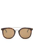 Matchesfashion.com Gucci - Round Frame Acetate Sunglasses - Mens - Brown