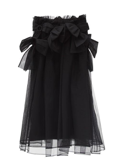 Matchesfashion.com Noir Kei Ninomiya - Bow-trimmed Tulle Skirt - Womens - Black