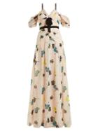 Matchesfashion.com Self-portrait - Floral Print Chiffon Maxi Dress - Womens - Light Pink