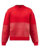 Jacquemus - High-neck Two-tone Wool-blend Sweater - Mens - Red