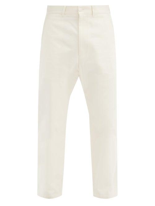 Matchesfashion.com Studio Nicholson - Bill Cotton-twill Tapered-leg Trousers - Mens - Cream