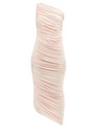 Norma Kamali - Diana Asymmetric Jersey Maxi Dress - Womens - Light Pink