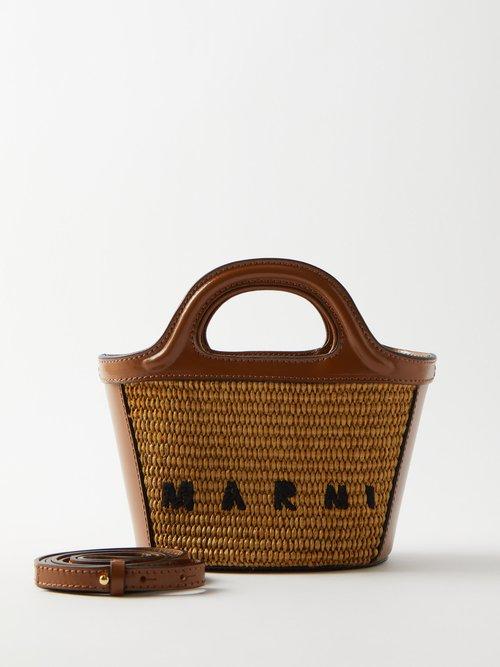 Marni - Tropicalia Micro Raffia Bucket Bag - Womens - Tan