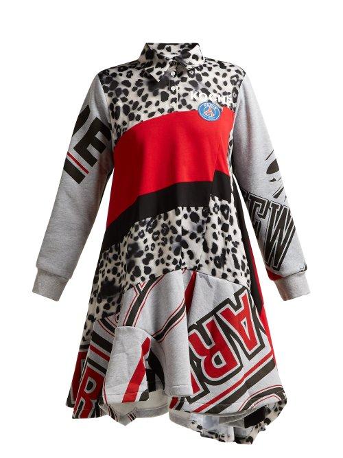 Matchesfashion.com Koch - Graphic Print Cotton Blend Dress - Womens - Multi