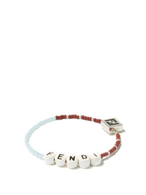Mens Jewellery Fendi - Logo-beaded Bracelet - Mens - Multi
